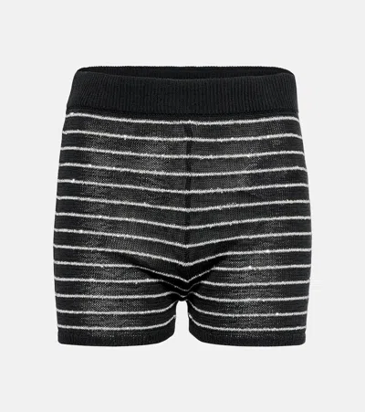 Brunello Cucinelli Knitted Cotton Shorts In Black