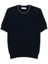 Brunello Cucinelli Men's Knitted Cotton T-shirt In Blue
