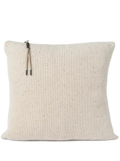 Brunello Cucinelli Knitted Cushion In Neutral