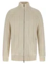 Brunello Cucinelli Men Knitted Down Jacket In Gold