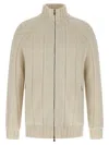 Brunello Cucinelli Men Knitted Down Jacket In Neutral