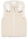 Brunello Cucinelli Cotton Blend Rib-knit Hooded Gilet In Neutrals