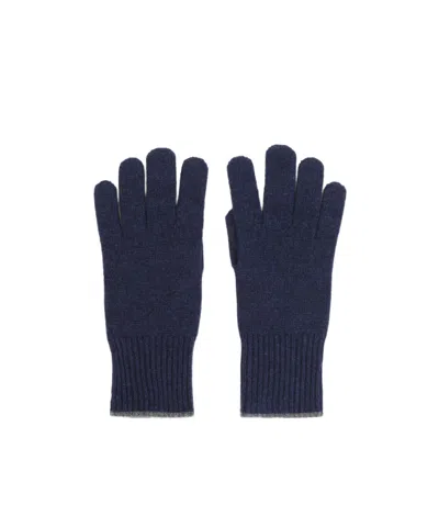 Brunello Cucinelli Knitted Gloves In Navy Blue