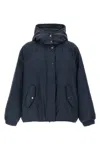 Brunello Cucinelli Puffer Jackets With Hood And Pockets In Blue