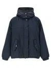 Brunello Cucinelli Knitted Hooded Down Jacket Puffer Jackets Blue