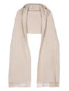 Brunello Cucinelli Knitted Hooded Scarf In Neutrals