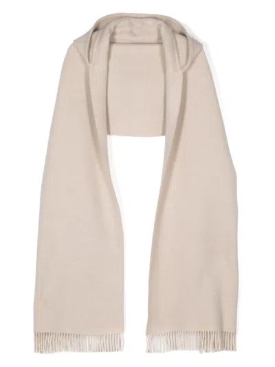 Brunello Cucinelli Knitted Hooded Scarf In Beige