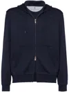 Brunello Cucinelli Men Cashmere And Silk French Terry Sweatshirt In Blue