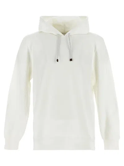 Brunello Cucinelli Knitted Hoodie In White
