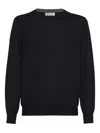 Brunello Cucinelli Lightweight Sweater With Patches In Gold