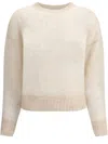 Brunello Cucinelli Wool Mohair Women's Sweater In Neutrals