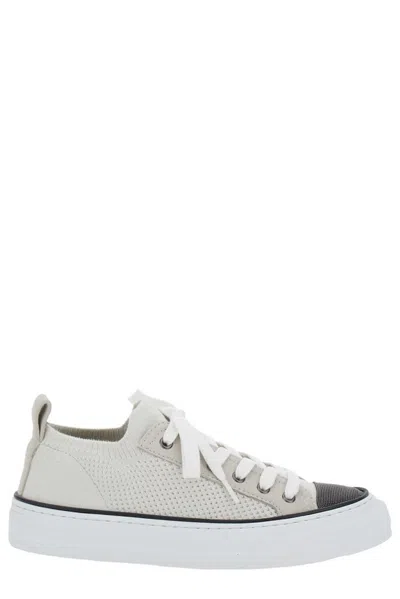 Brunello Cucinelli Cotton Sneakers In Beige