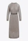 Brunello Cucinelli Long Fitted Dress With Textured Knit