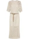 Brunello Cucinelli Beige Dazzling Dress In Neutrals