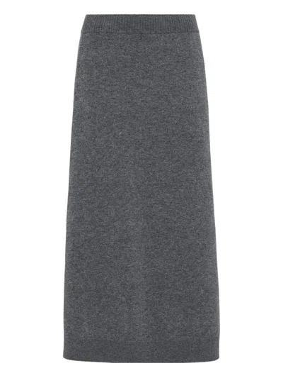 BRUNELLO CUCINELLI KNITTED MIDI SKIRT