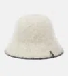 Brunello Cucinelli Fuzzy Knit Bucket Hat In White