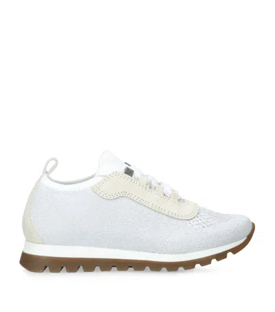 Brunello Cucinelli Kids' Knitted Monili-embellished Sneakers