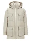 Brunello Cucinelli Knitted Neck Down Jacket Puffer Jackets Beige In White
