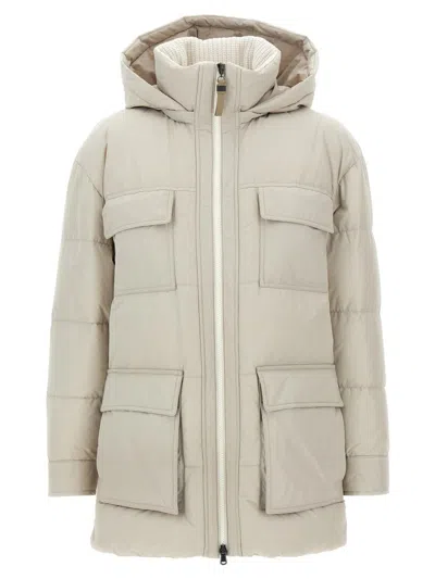 BRUNELLO CUCINELLI BRUNELLO CUCINELLI KNITTED NECK DOWN JACKET