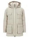 Brunello Cucinelli Knitted Neck Down Jacket Puffer Jackets Beige