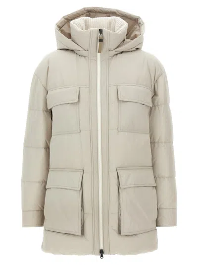 BRUNELLO CUCINELLI BRUNELLO CUCINELLI KNITTED NECK DOWN JACKET
