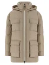 Brunello Cucinelli Knitted Neck Down Jacket In Neutral
