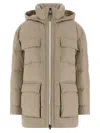 Brunello Cucinelli Knitted Neck Down Jacket In Neutral