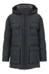 Brunello Cucinelli Knitted Neck Down Jacket Puffer Jackets Gray In Gray