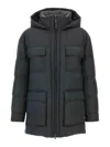 Brunello Cucinelli Knitted Neck Down Jacket Puffer Jackets Gray In Gray