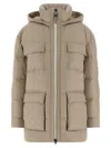 Brunello Cucinelli Knitted Neck Down Jacket Puffer Jackets Beige In Neutral