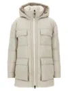 Brunello Cucinelli Knitted Neck Down Jacket Puffer Jackets Beige In Neutral