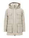 Brunello Cucinelli Knitted Neck Down Jacket Puffer Jackets Beige In Neutral