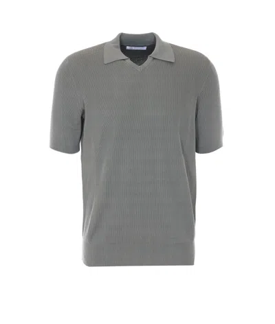 Brunello Cucinelli Knitted Polo In Green
