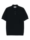 Brunello Cucinelli Short Sleeves Polo Collar Ribbed Cuffs In 蓝色