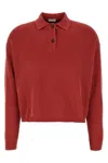 Brunello Cucinelli Ribbed Cotton Knit Polo Shirt In Red