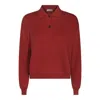Brunello Cucinelli Ribbed Cotton Knit Polo Shirt In Red