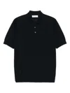 Brunello Cucinelli Short Sleeves Polo Collar Ribbed Cuffs In Blue