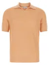 Brunello Cucinelli Lightweight Linen-cotton Blend Polo Shirt In Orange