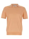Brunello Cucinelli Collared Polo Shirt Ribbed Texture In Pink