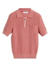 Brunello Cucinelli Knitted Polo Shirt In Pink