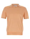 Brunello Cucinelli Collared Polo Shirt Ribbed Texture In Pink