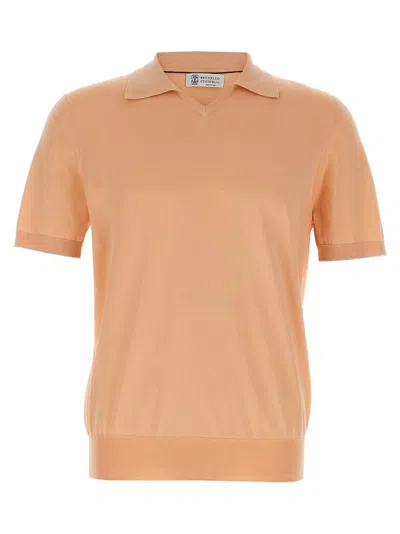 BRUNELLO CUCINELLI KNITTED POLO SHIRT