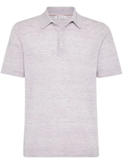 Brunello Cucinelli Linen Polo Shirt In C2361
