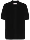Brunello Cucinelli Knitted Polo Shirt In Schwarz