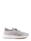 Brunello Cucinelli Knit Low-top Fabric Sneakers In Gray