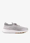 Brunello Cucinelli Knitted Running Low-top Sneakers In Gray