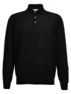 BRUNELLO CUCINELLI KNITTED  SHIRT POLO BLACK