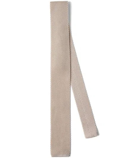 Brunello Cucinelli Knitted Silk Tie In 中性色