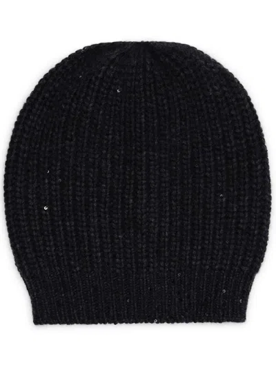 Brunello Cucinelli Chunky Knit Beanie In Black