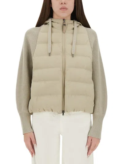 BRUNELLO CUCINELLI BRUNELLO CUCINELLI KNITTED SLEEVES DOWN JACKET